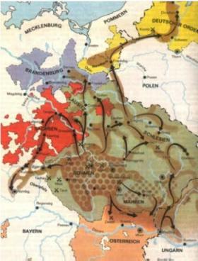 map of the Hussite wars